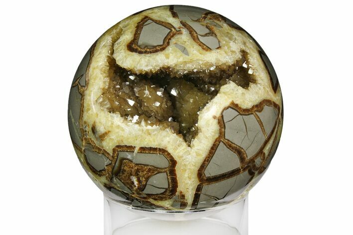 Crystal Filled, Polished Septarian Sphere - Utah #161346